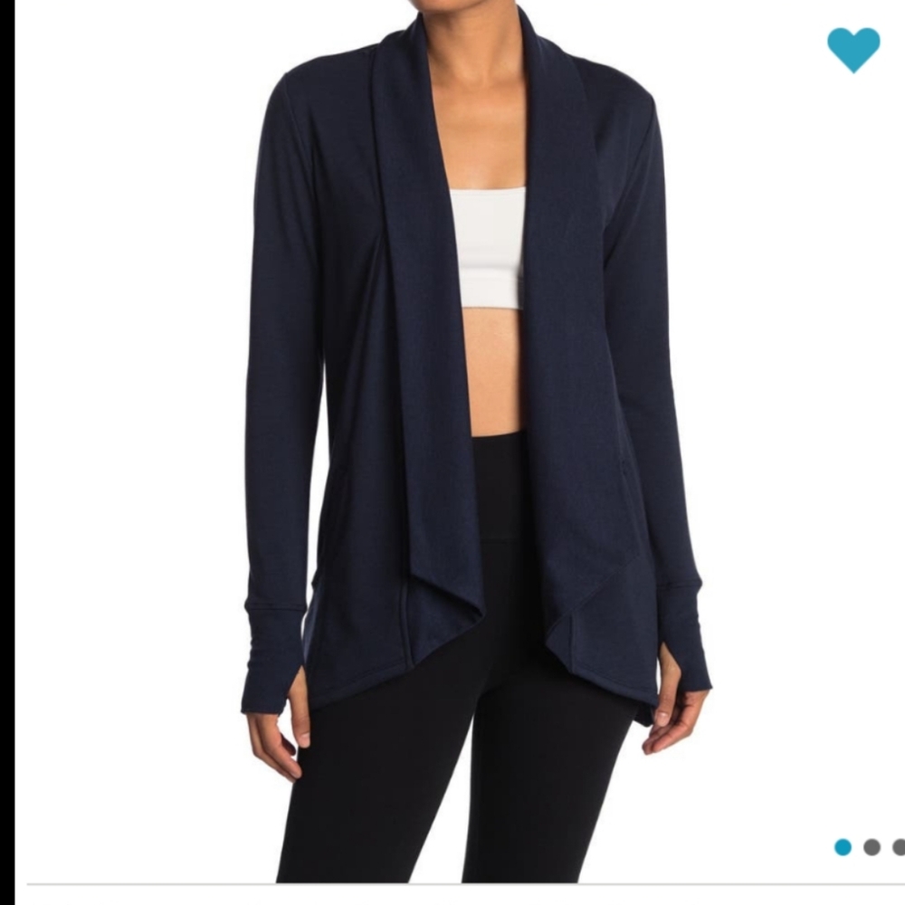 Women's Navy Open Front Cardigan